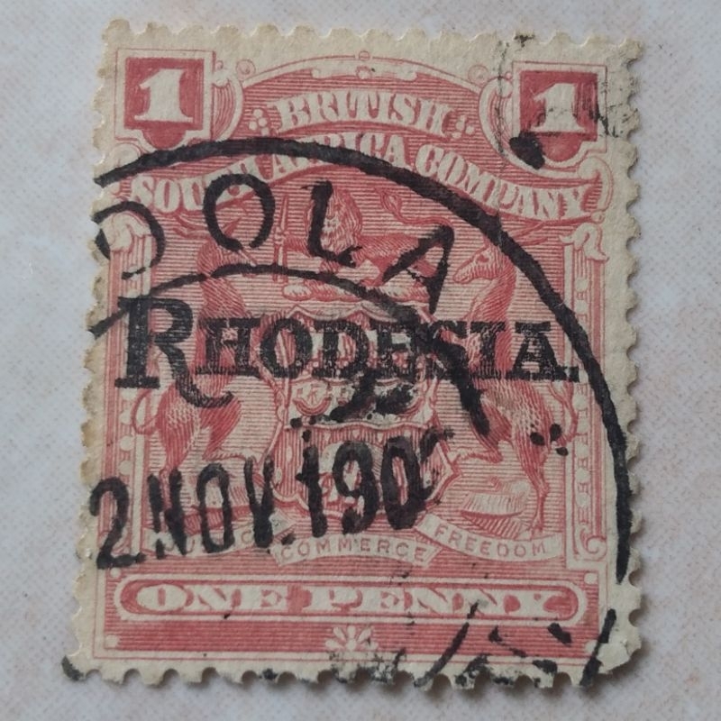 

Prangko Kuno Rhodesia Overprint on British South Africa Company Tahun 1909 - YN1972
