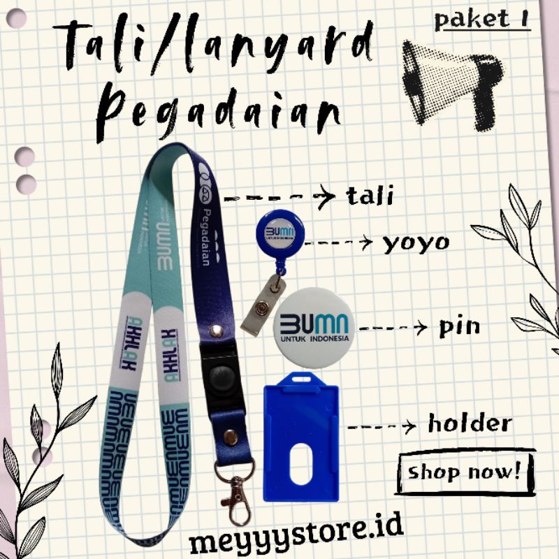 

Tali Id Card / Lanyard PEGADAIAN AKHLAK Termurahhh!! Ready Stok!!!