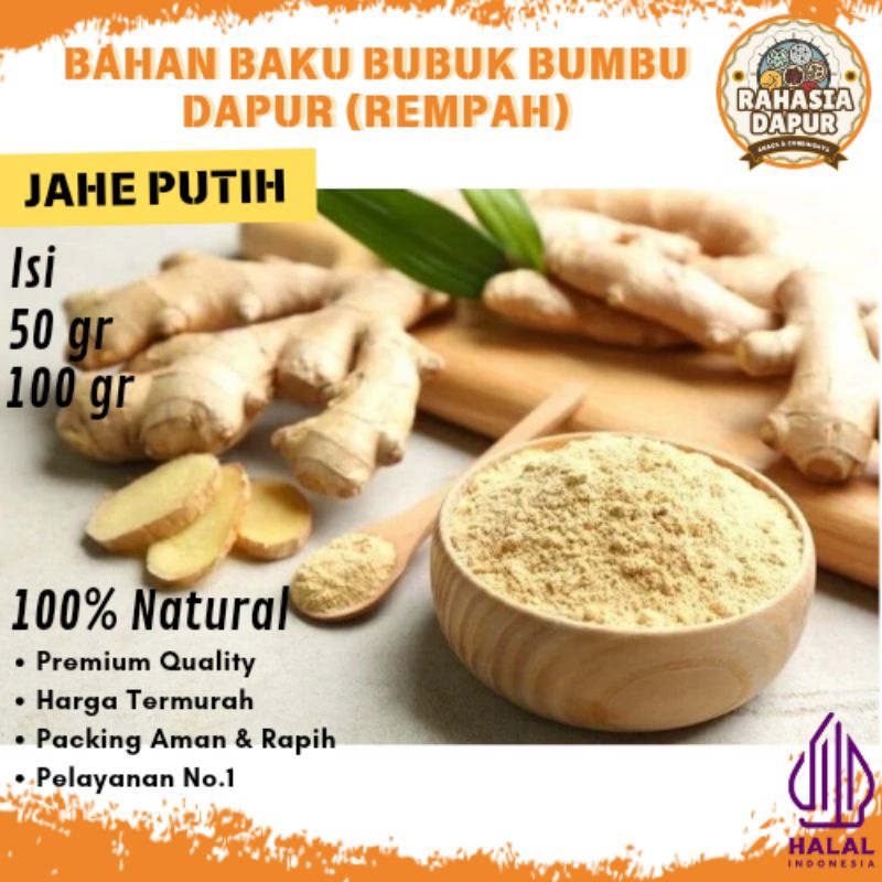

Bumbu Dapur Bubuk (JAHE PUTIH BUBUK) Rempah Lengkap Murah Grosir Alami Natural 100% Penyedap Rasa Masakan Halal Premium Quality