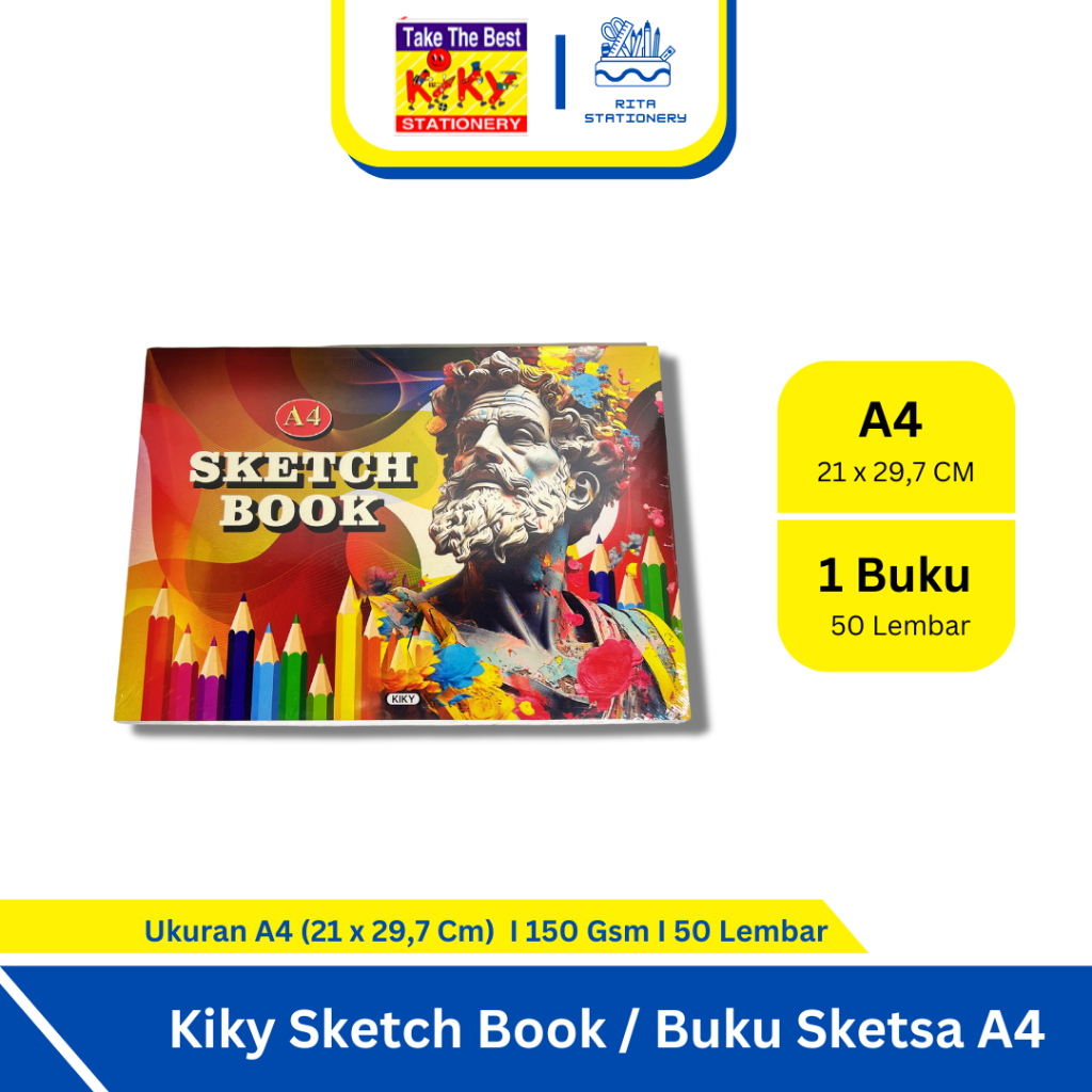 

Kiky Sketch Book / Buku Sketsa ukuran A4 (21 x 29.7 cm) - Satuan