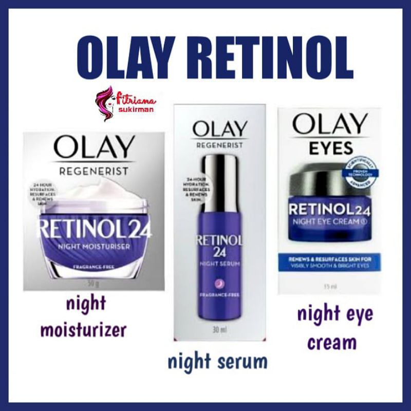 Olay Regenerist Retinol 24 Night Serum 30ml/Retinol Moisturizer Cream 50g/Eye Cream 15g