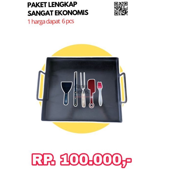 Stock Pilihan  PAKET 2 Wajan Roti Bakar  Paket Wajan Burger  Wajan Kebab  Pembakaran Roti Bakar  Toa