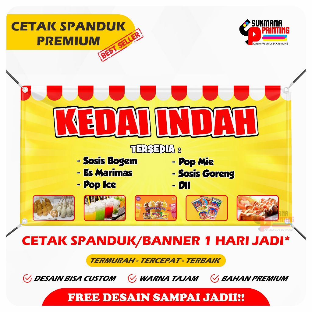 CETAK SPANDUK BANNER KEDAI JUAL MAKANAN DAN MINUMAN