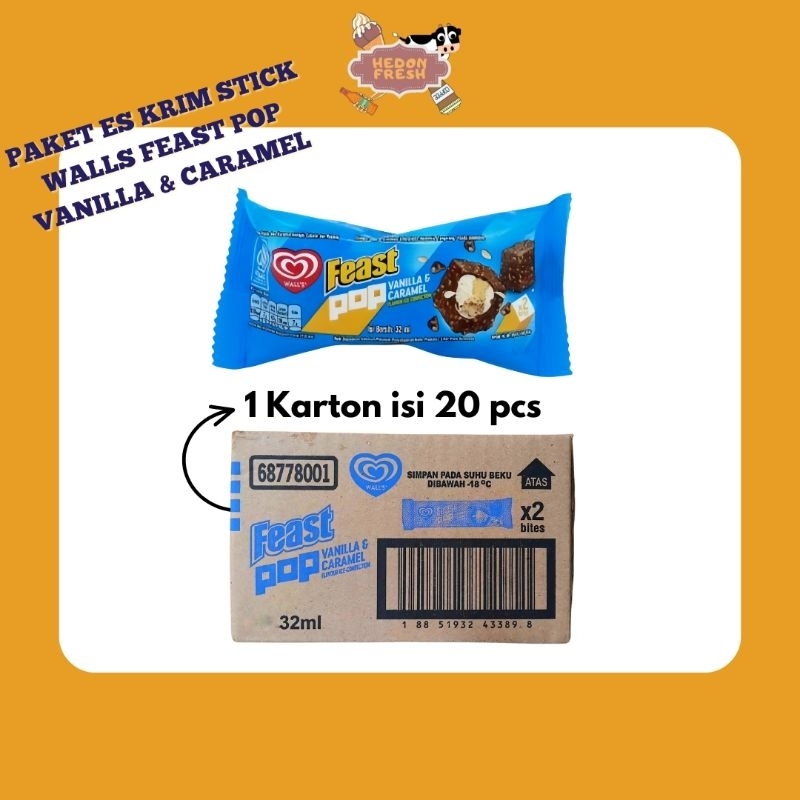 Paket Es Krim Stick Walls Feast Pop Vanilla Caramel 2x Bites