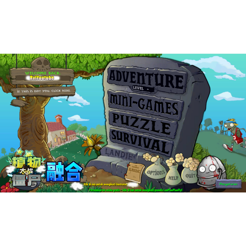 PLANTS VS ZOMBIES FUSION PVZ FUSION BAHASA INDONESIA GAME PC LAPTOP