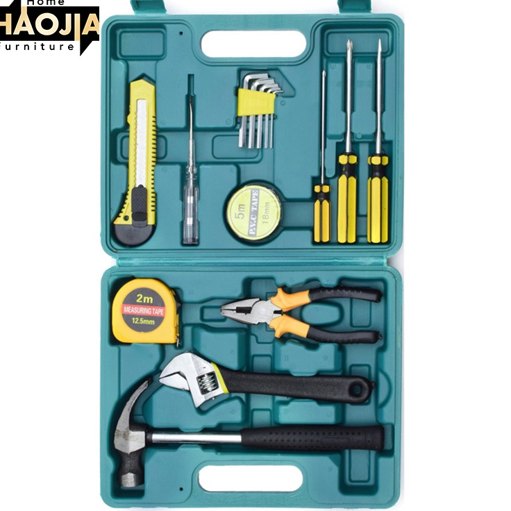 Free Pengemasan  16 PCS TOOL KIT Set Alat Perkakas Palu Tang Obeng Kunci Pas L Cutter