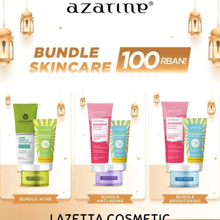 Paling Ekonomis  Azarine Paket Bundle Skincare 3 in 1  Paket Skincare Azarine