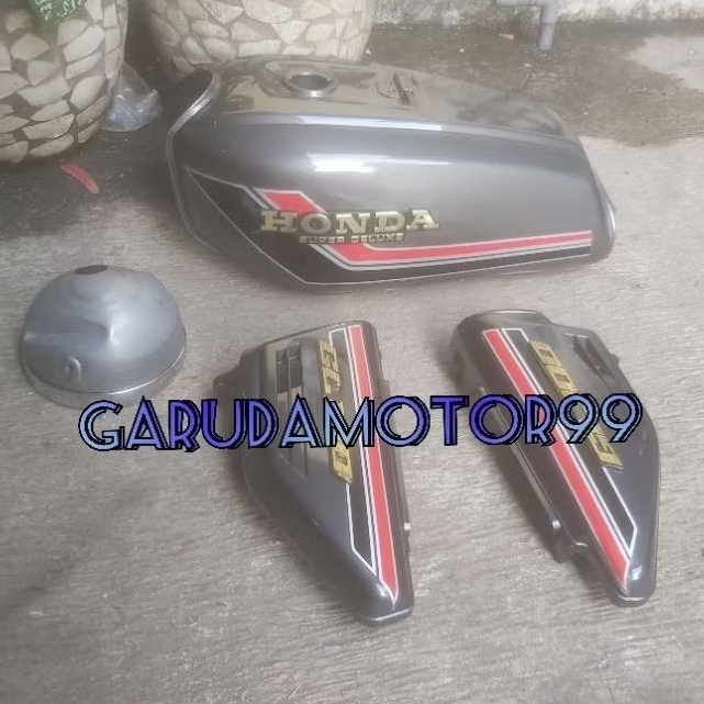 Promo paket body honda gl 100 gl 125 tangki impor pres pabrikan set cover body sepasang dan batok la