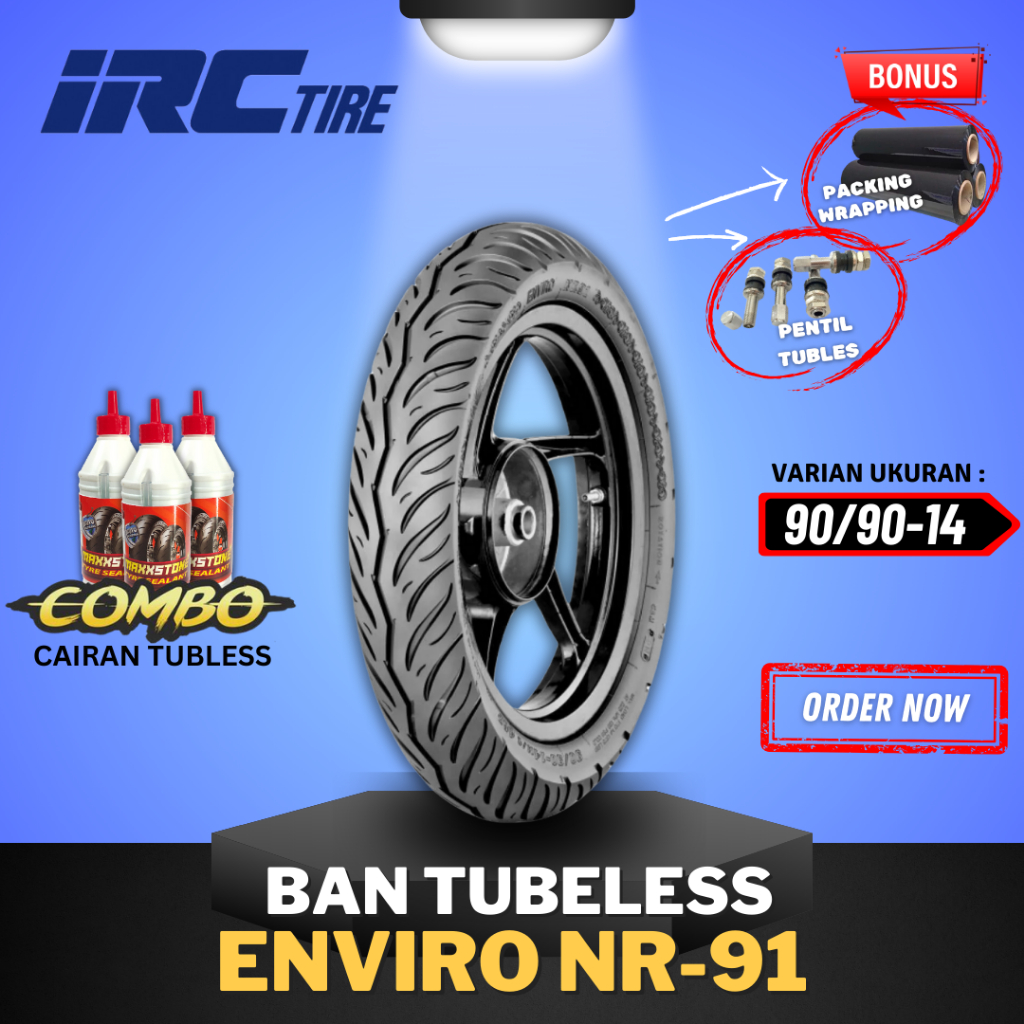 [READY COD] BAN IRC ENVIRO NR91 TUBELESS RING 14 90/90-14  / BAN IRC TUBELESS RING 14 / BAN IRC ENVI