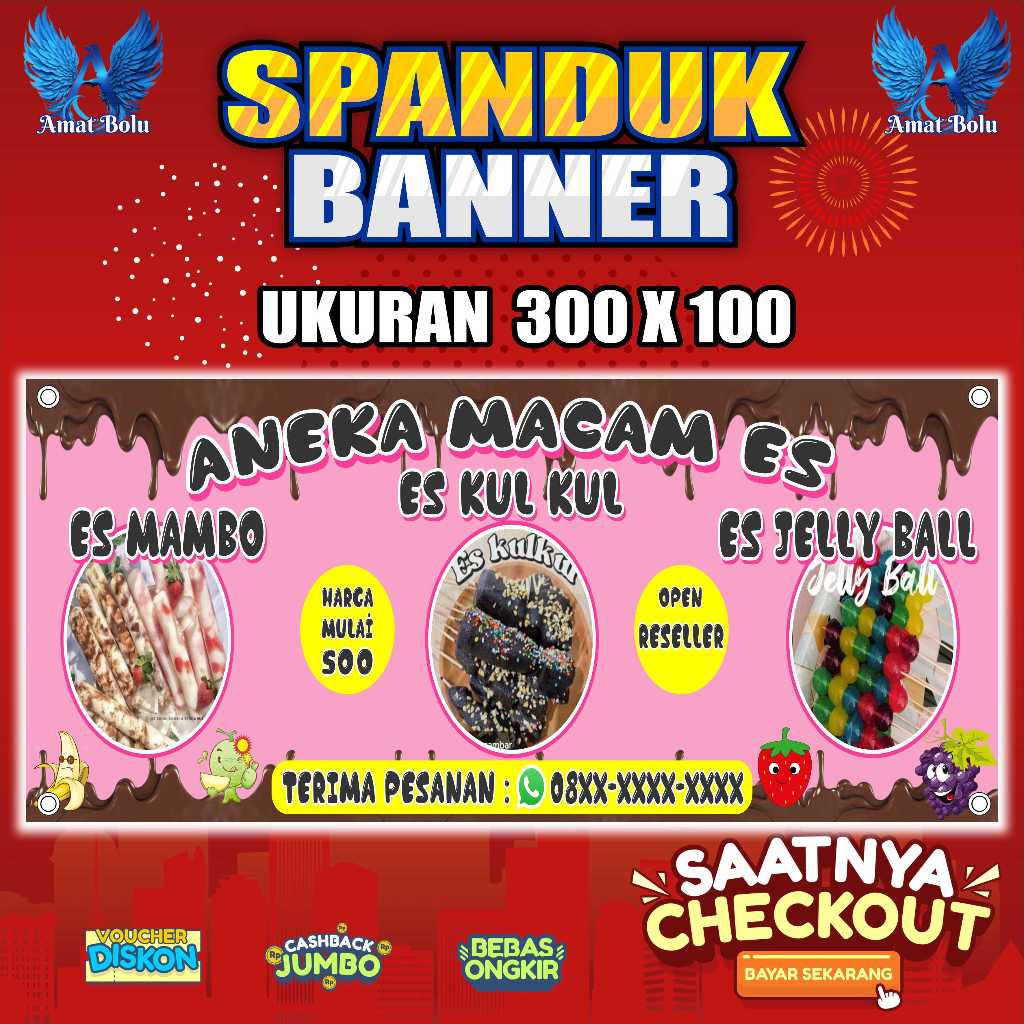 Spanduk Banner ANEKA MACAM ES Bisa Request