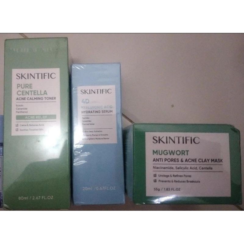 paket scintifik(masker, toner dan hidratyng serum)