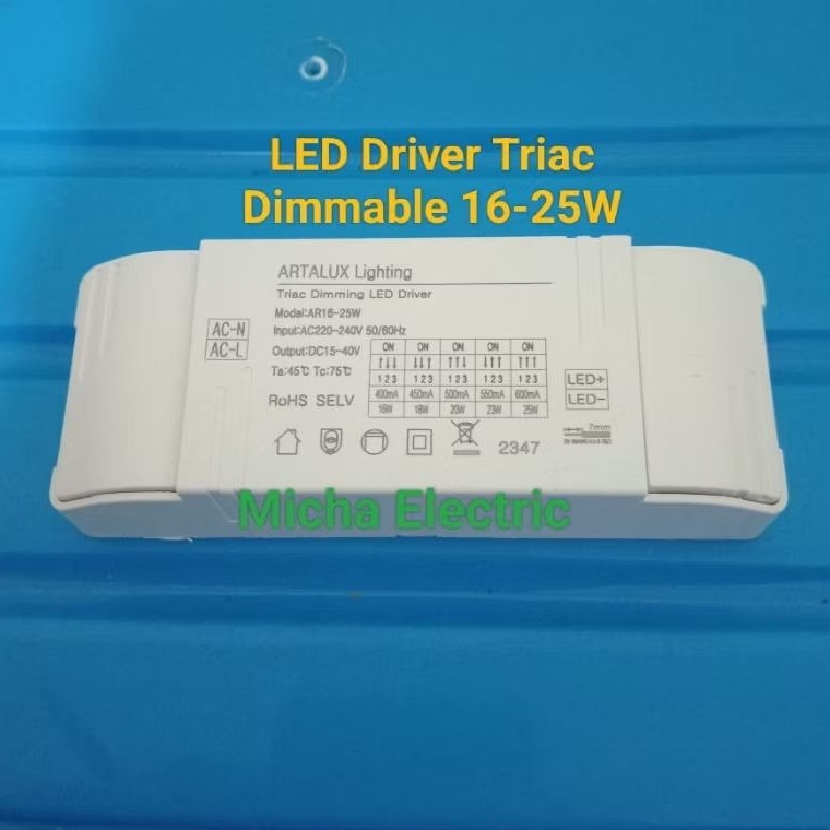 Artalux LED Driver Triac Dimming Ar16-25W DC15-40V / LED Driver Lampu Spotlight Dimmable 16-25W