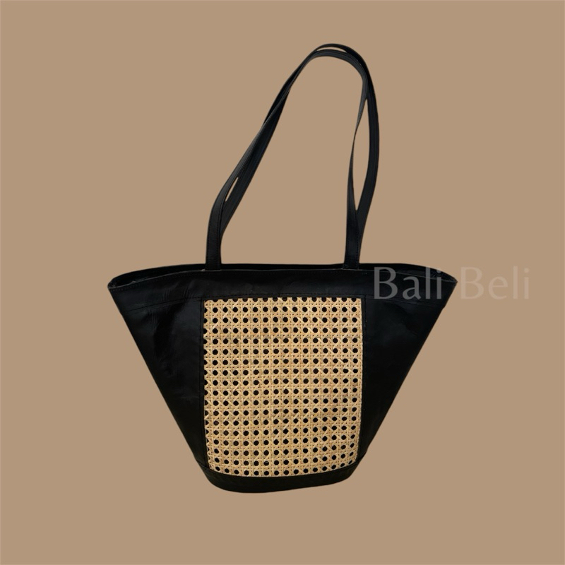 Bali Beli - Bilva Premium Tas Kulit Sapi Rotan Webbing | Totebag | Handbag | Tas Kulit | Tas Rotan |