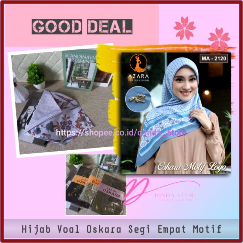 Hijab Segi Empat Kerudung Motif Jilbab Azara Voal Oskara Fashion Muslim Wanita Banjarmasin Lasercut 