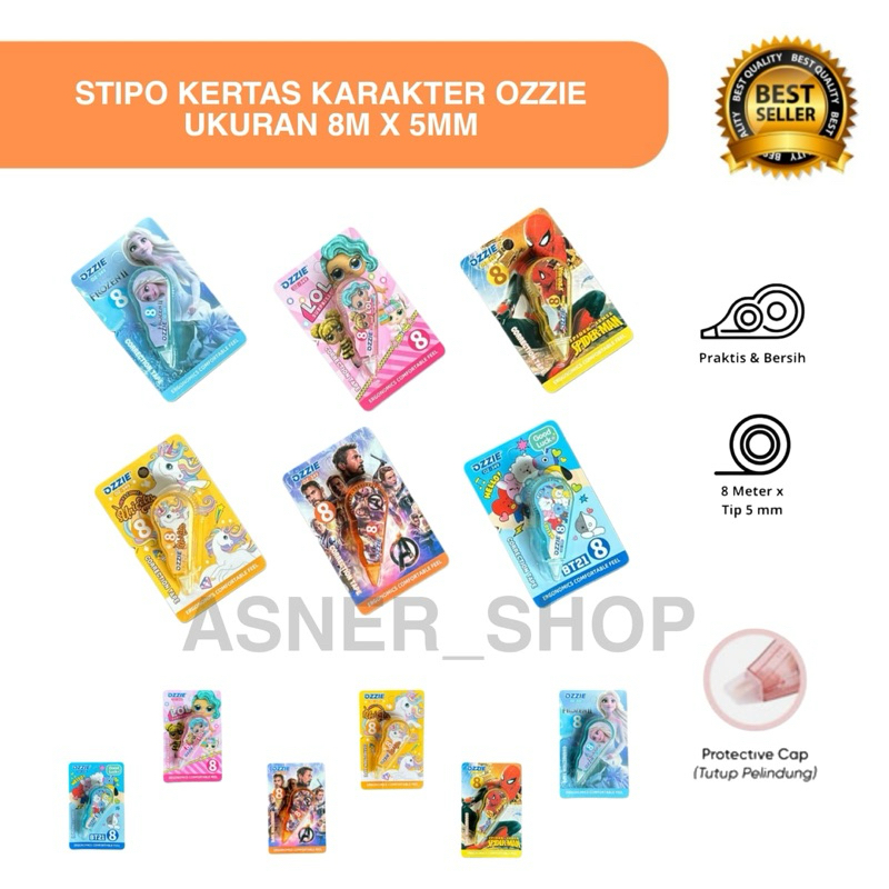 

Tipe X Mini Correction Stipo Kertas Tape Size 8 pita Roll Ozzie