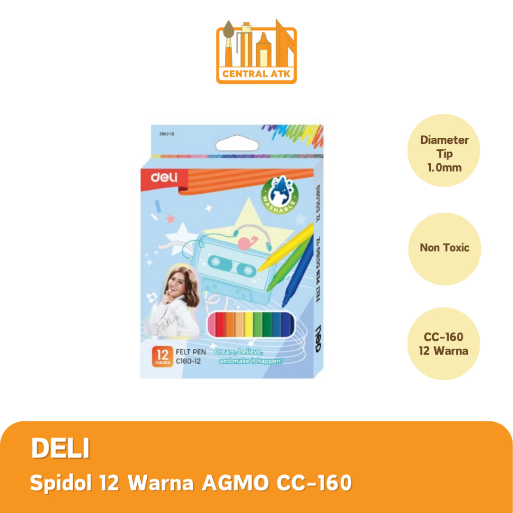 

FELT PEN DELI 12 WARNA C-160 (1 SET)