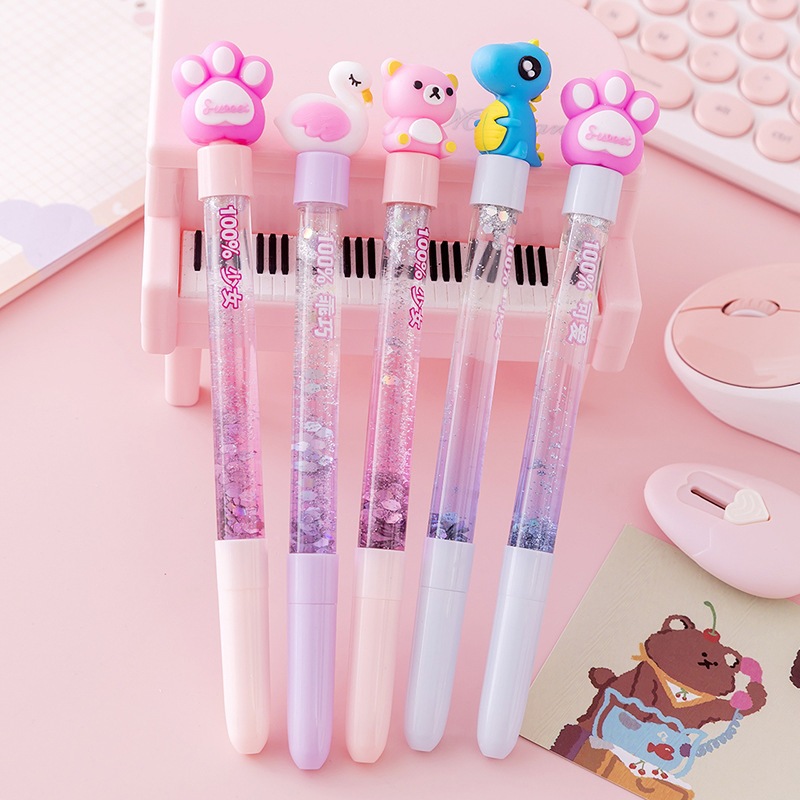 

Pulpen Gel glitter air 0.5mm Ballpoint gliter karakter kartun unicorn Pena bolpen bolpoin untuk kantor sekolah pelajar anak