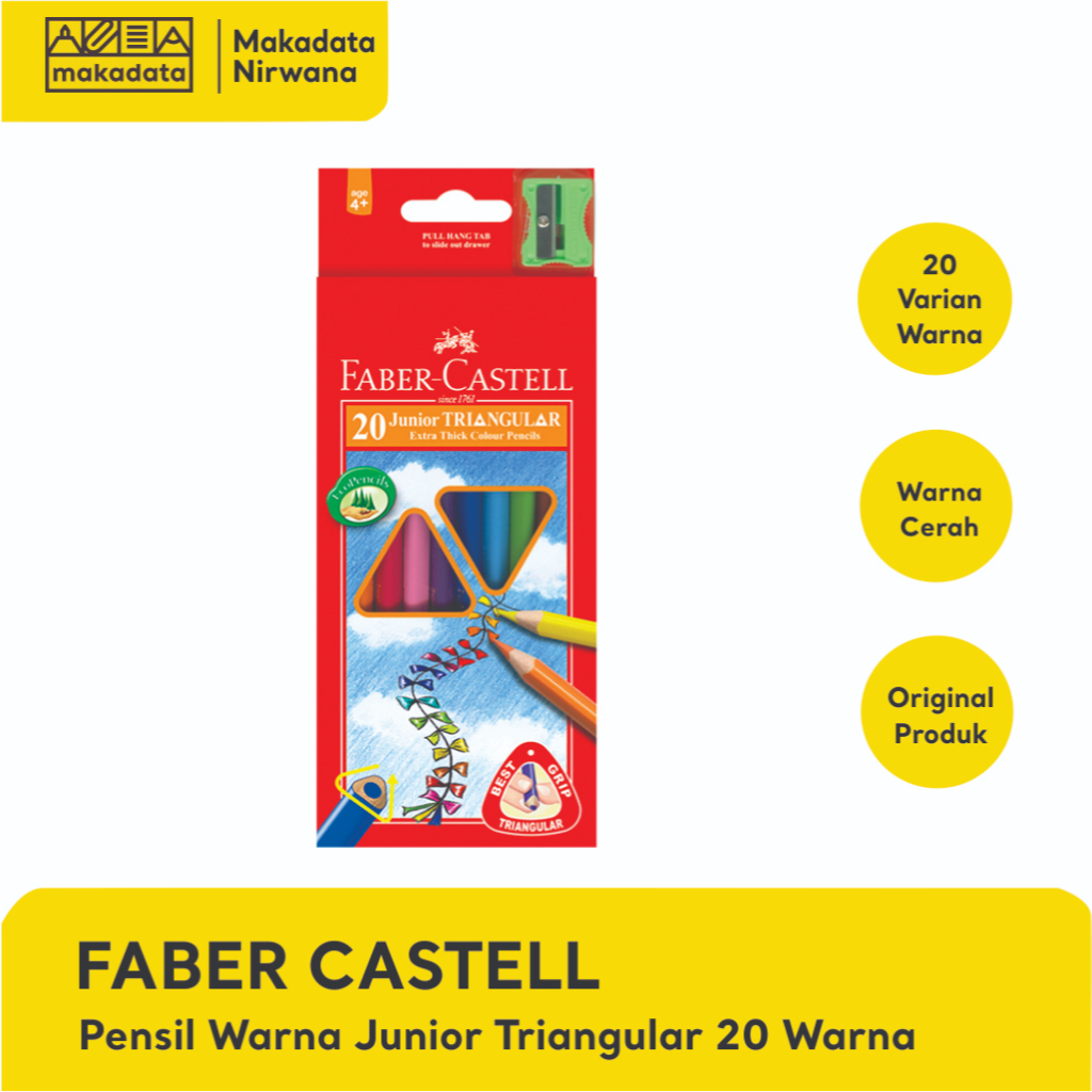 

FABER CASTELL PENSIL/PENCIL WARNA JUNIOR TRIANGULAR 20 WARNA (1 PCS)