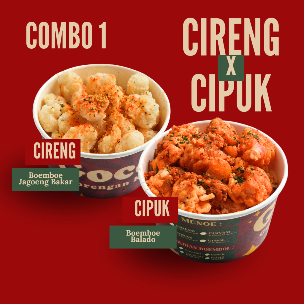 

COMBO 1 (CIRENG JAGUNG BAKAR & CIPUK BALADO)