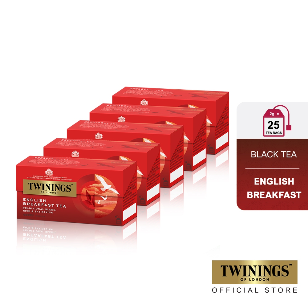 

Twinings Paket Bundle Set 5 Teh Hitam English Breakfast Tea 25x2gr