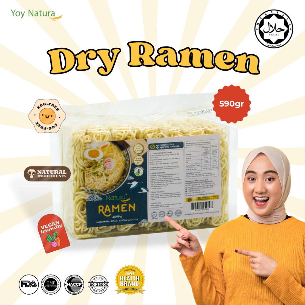

Yoy Natura Mi Kering Ramen / Dry Ramen Original 590g - isi 7pcs [HALAL]