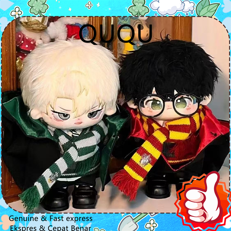 QUQU (FREE glasses) NEW Harry Potter Attribute Cotton Doll baju boneka 20cm  Malfoy Hermione Attribu