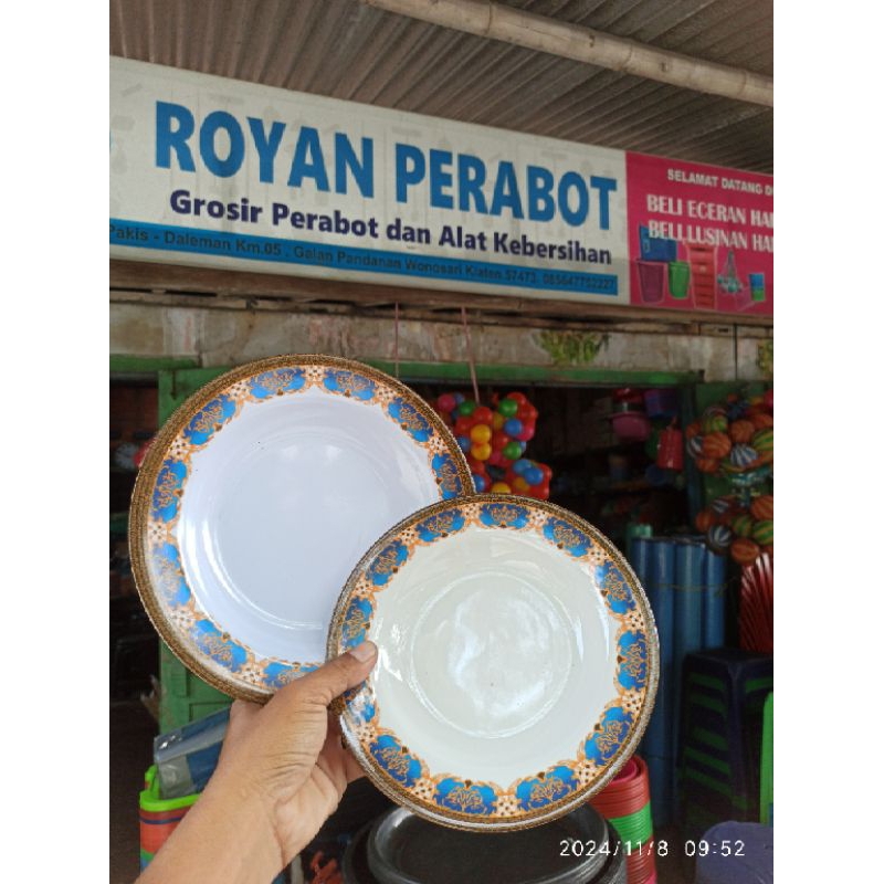 Piring 9 melamin, piring makan, piring melamin