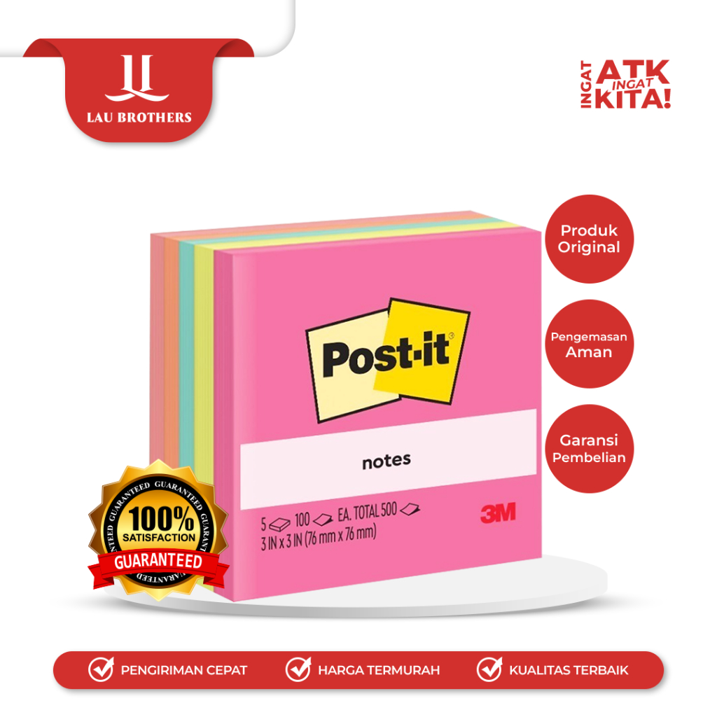 

POST IT 3M STICKY NOTE NO.654-5AN (1PAD)