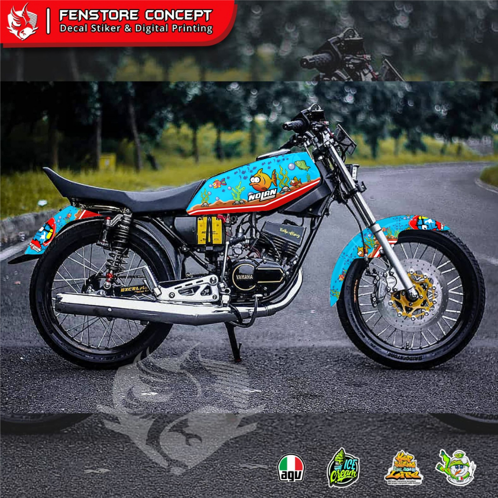 Striping RX King Variasi Full Body | Stiker Motor RX King Model Racing & Klasik motif malqo