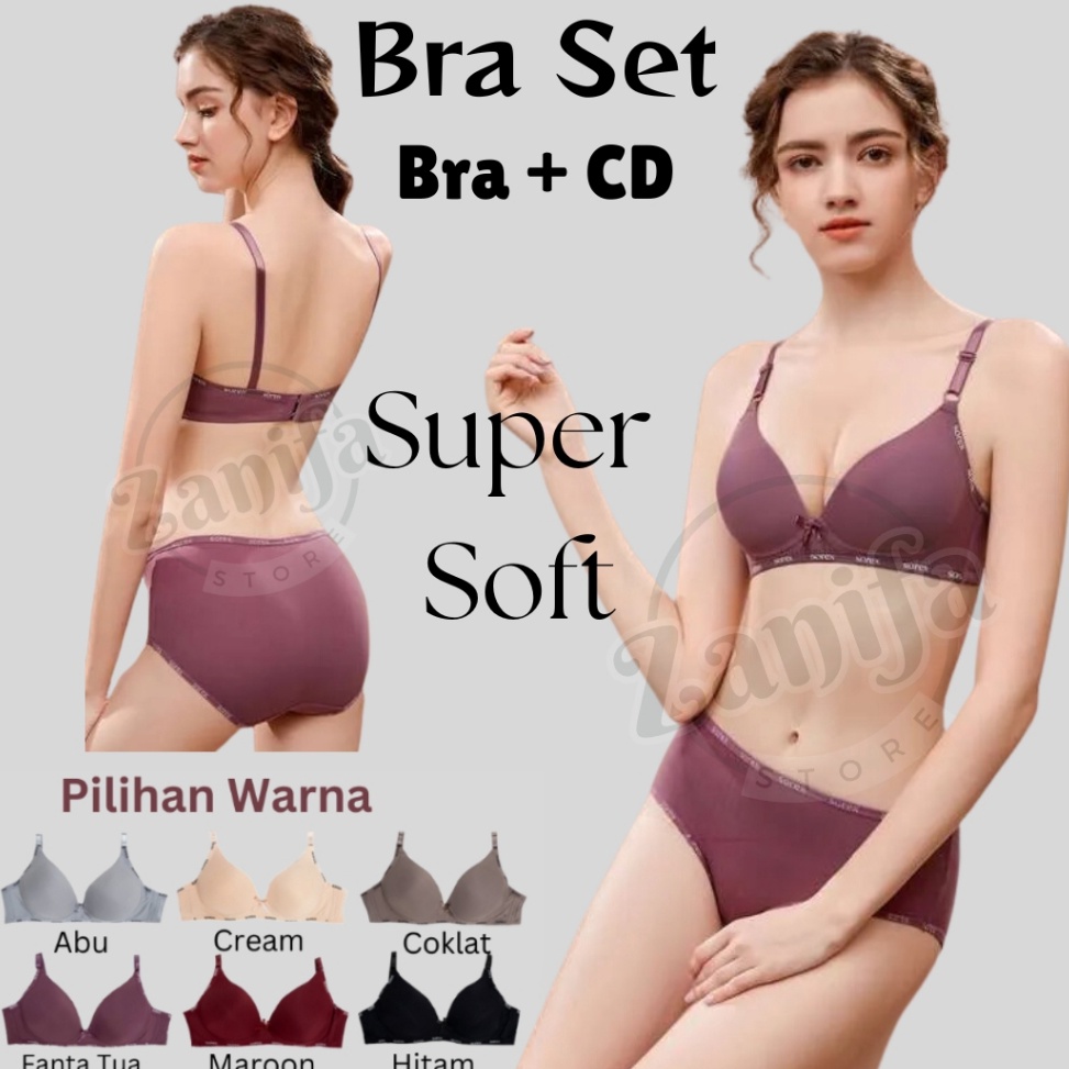 KODE A66L SOREX Bra Set Super Soft Tanpa Kawat  BRA  CD  32