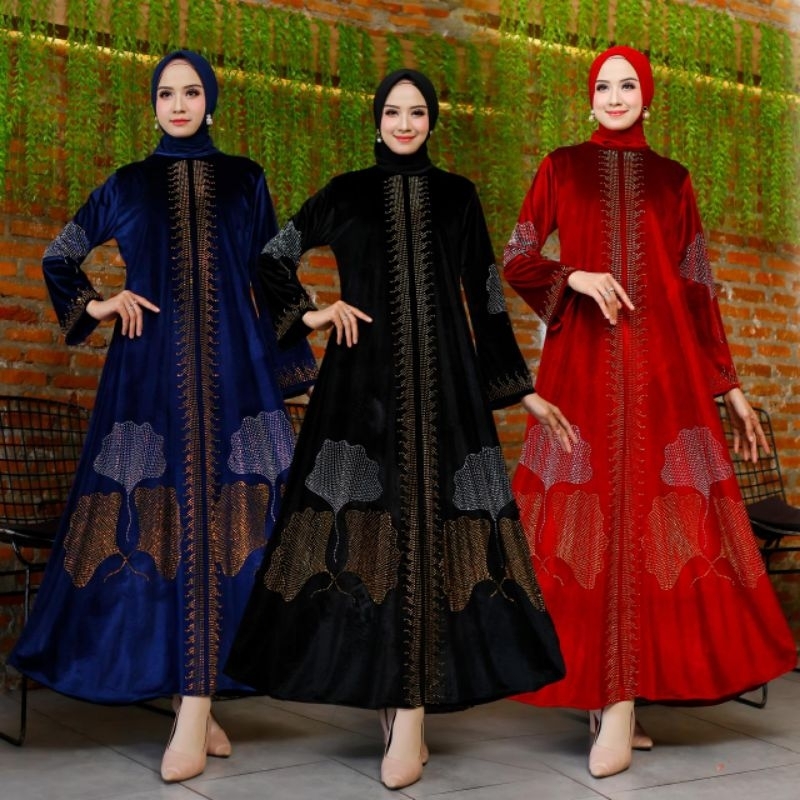 TERBARU GAMIS ABAYA TURKEY BLUDRU FULL PAYET FASHION MUSLIMAH
