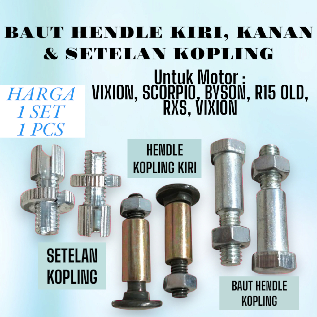 [ 1 set ] Baut/Baud/Bosh/Mur Handle/Handel Kopling/Kiri Komplit/Lengkap/Set RX King New/Vixion/Scorp