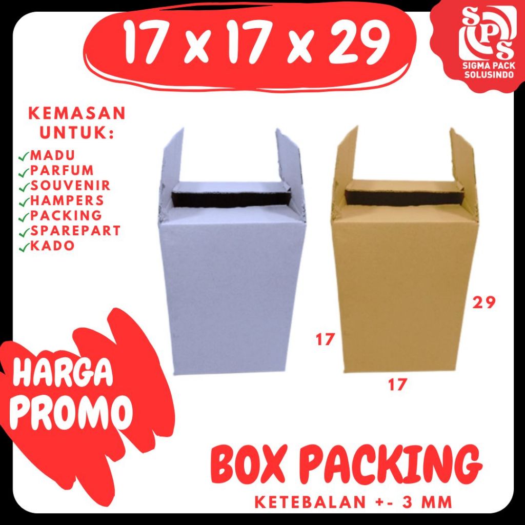 

Box 17x17x29 Kardus A1 Packing Karton Dus Kotak Kemasan Obat Mainan Olshop Souvenir Jamu Sparepart