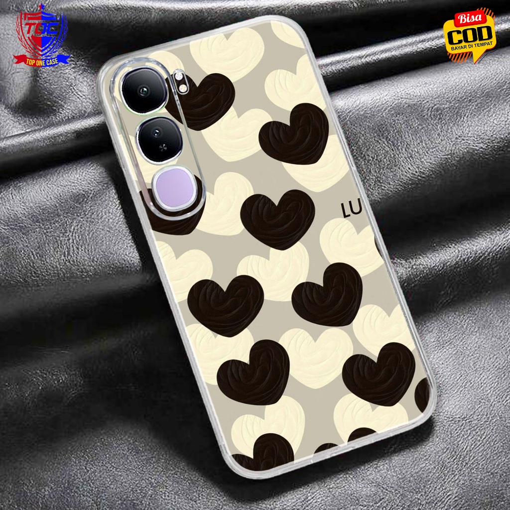 CASE VIVO V40 LITE - MOTIF LOVE - Softcase Premium - Bening Transparant - Silikon HP - Kesing - Cass