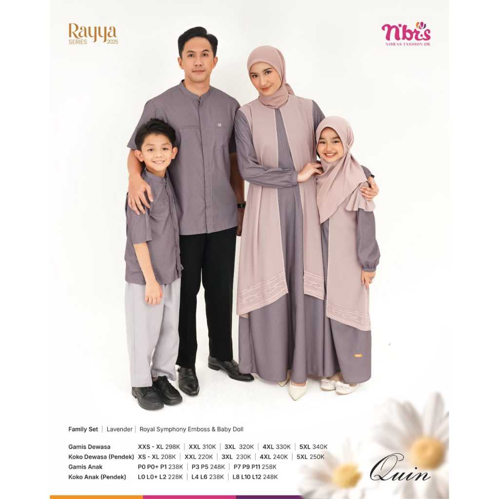 SERAGAM COUPLE KELUARGA TERBARU 2025 SARIMBIT RAYYA SERIES QUIN LAVENDER BY NBRS FASHION || BAJU BUS