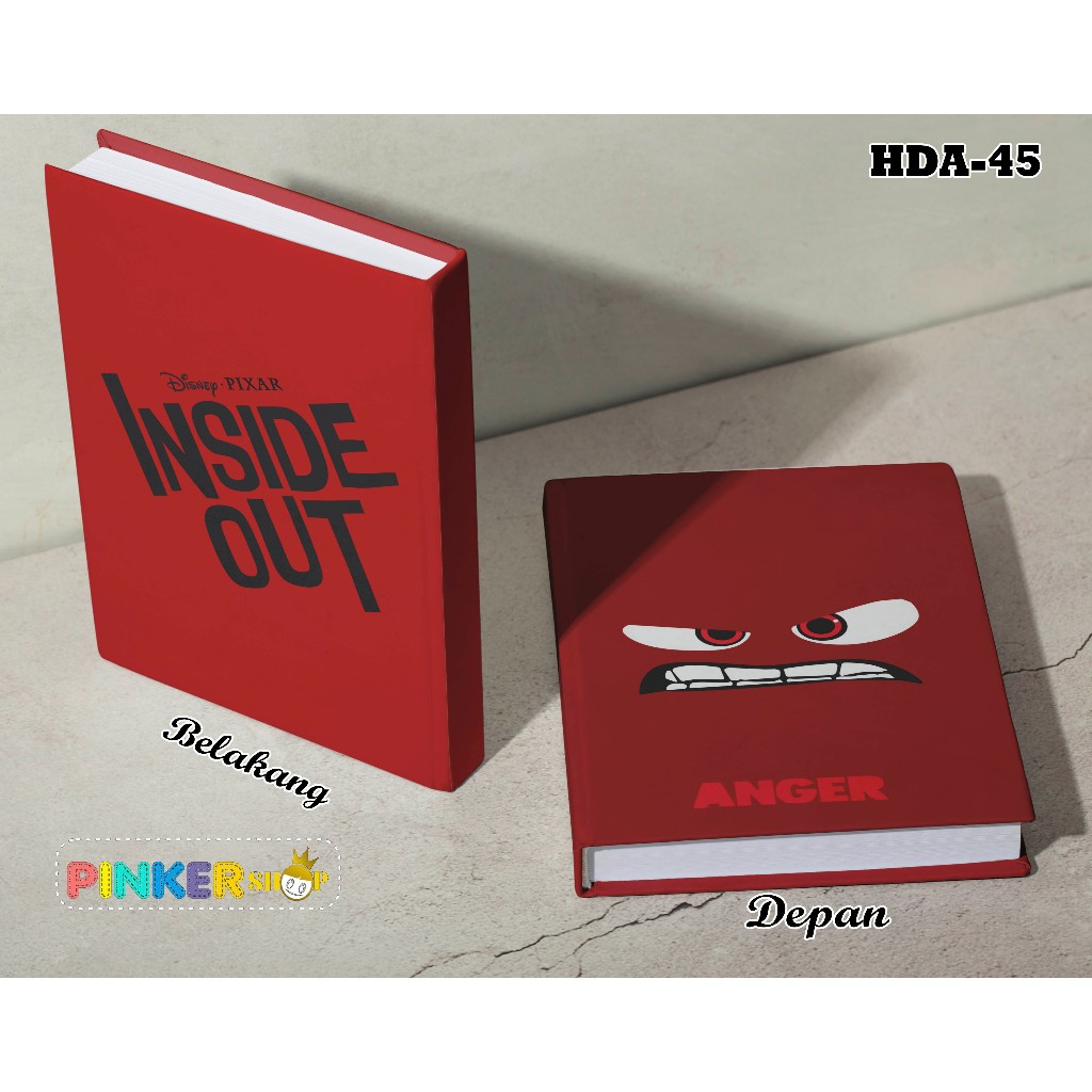 

(HDA-45) Hardcover Anime DISNEY INSIDE OUT ANGER Ukuran A5 Jurnal Agenda Planner