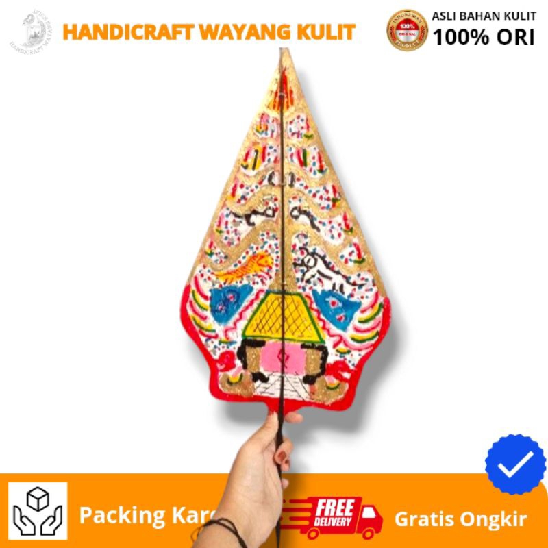 HANDICRAFT WAYANG KULIT | Wayang Kulit Gunungan bahan asli kulit 30cm