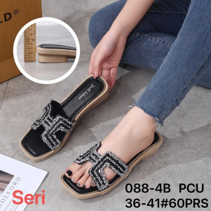 SANDAL WANITA HAK 3CM ANTI SLIP MEWAH JELLY SHOES IMPORT YOUTH BALANCE 088 H BLINK