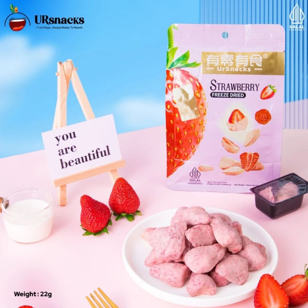 

Freeze Dried Fruits Mango / Durian / Strawberry / Buah Kering / Healthy Snack / Cemilan Sehat Ursnack