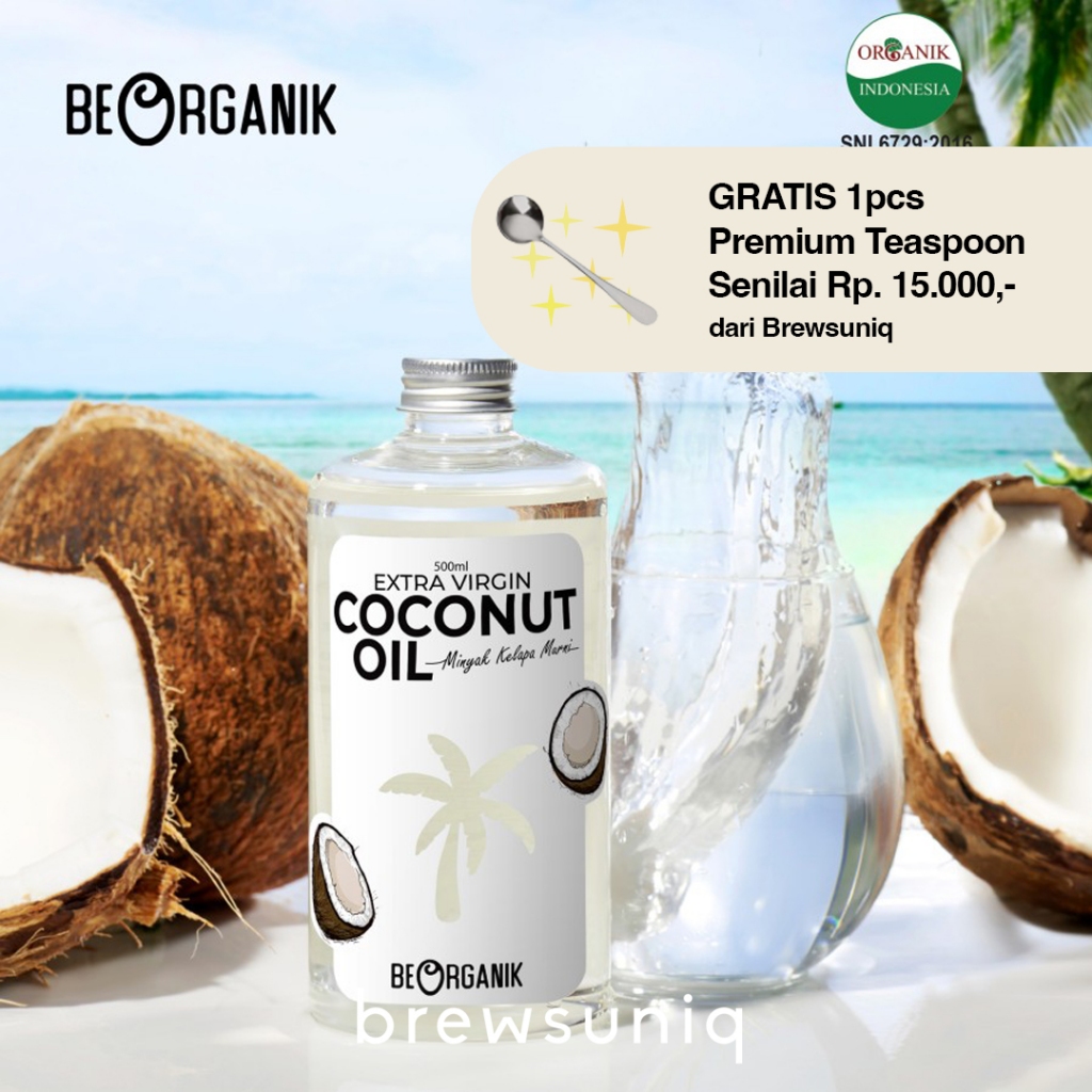

Brewsuniq X Beorganik Extra Virgin Coconut Oil VCO 500ml - Minyak Kelapa Murni 100%