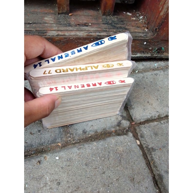 Stik Kayu Gambar Motif Per 1 Plek Isi -+ 50 Pcs