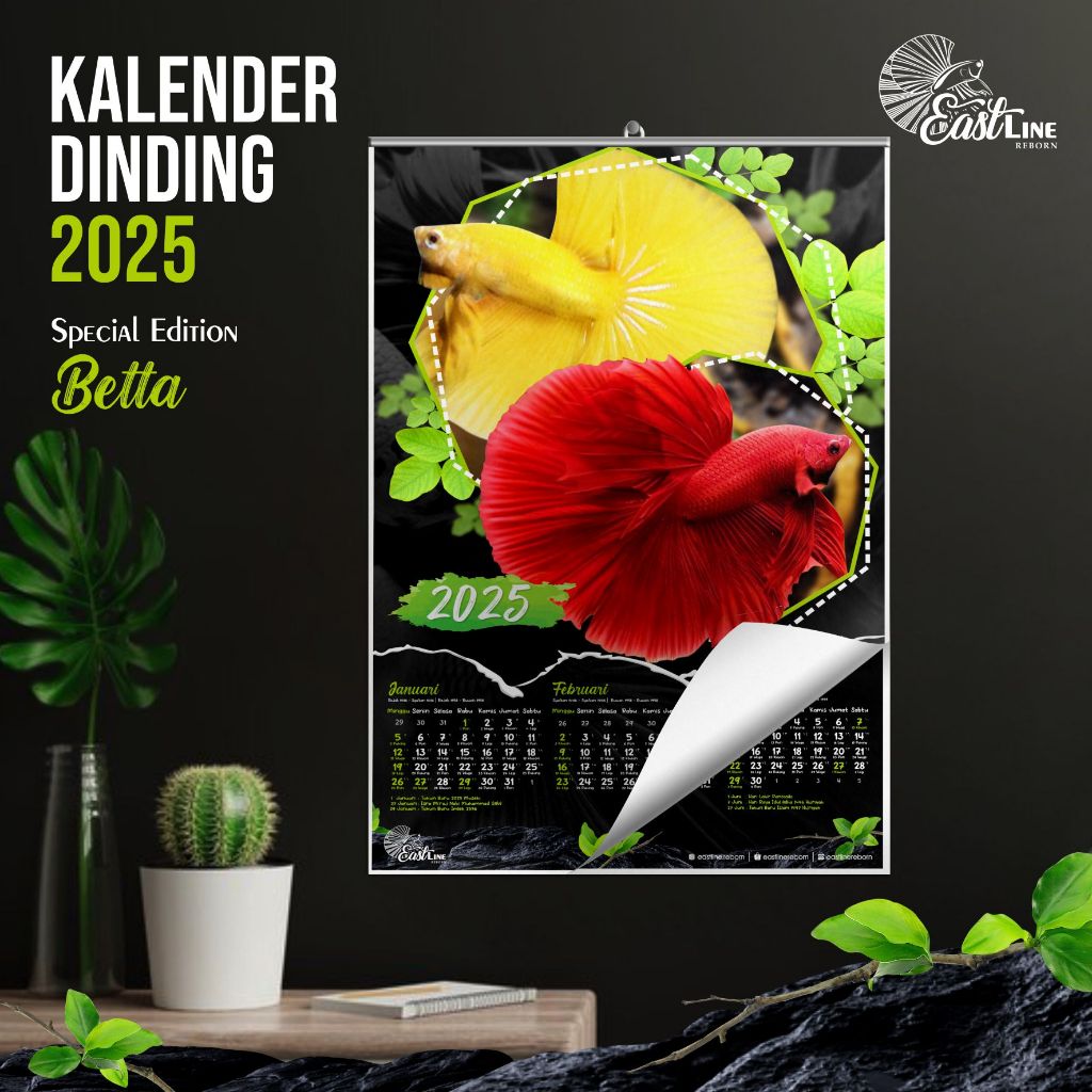 

Kalender Dinding Wall Calender Ikan Hias Cupang Betta Fish 2025 Isi 4 Lembar AP150 Ukuran A3