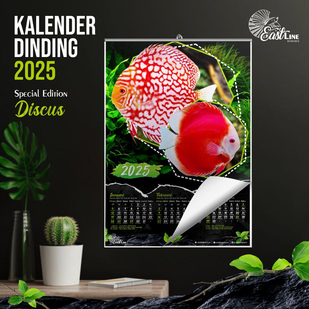 

Kalender Dinding Wall Calender Ikan Hias Discus 2025 Isi 4 Lembar AP150 Ukuran A3