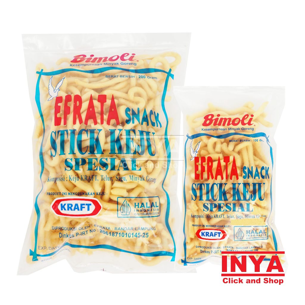 

Stick Keju Spesial Efrata Snack - Cemilan Stik Keju Bimoli & Kraft