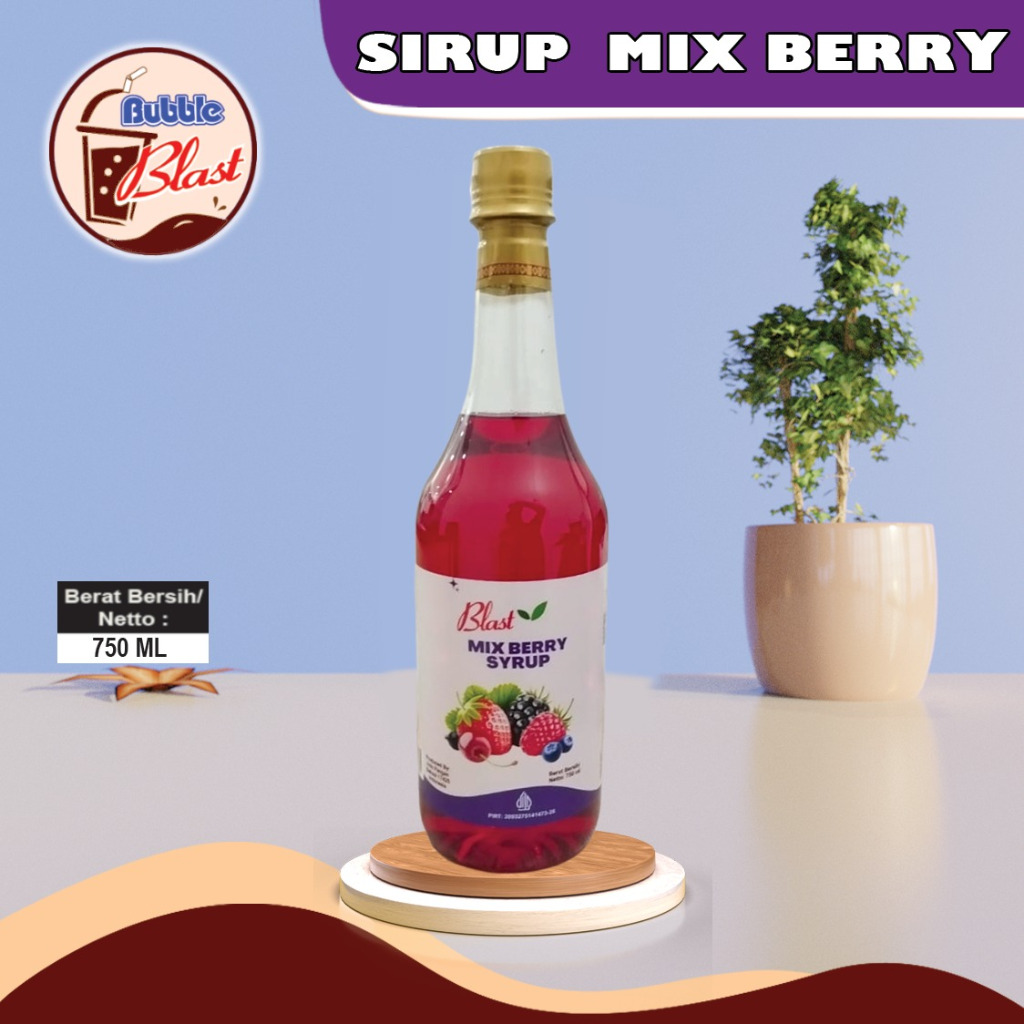 

750 ml - Syrup MIXED BERRY - Sirup Minuman Rasa Fruit Berries - Flavour
