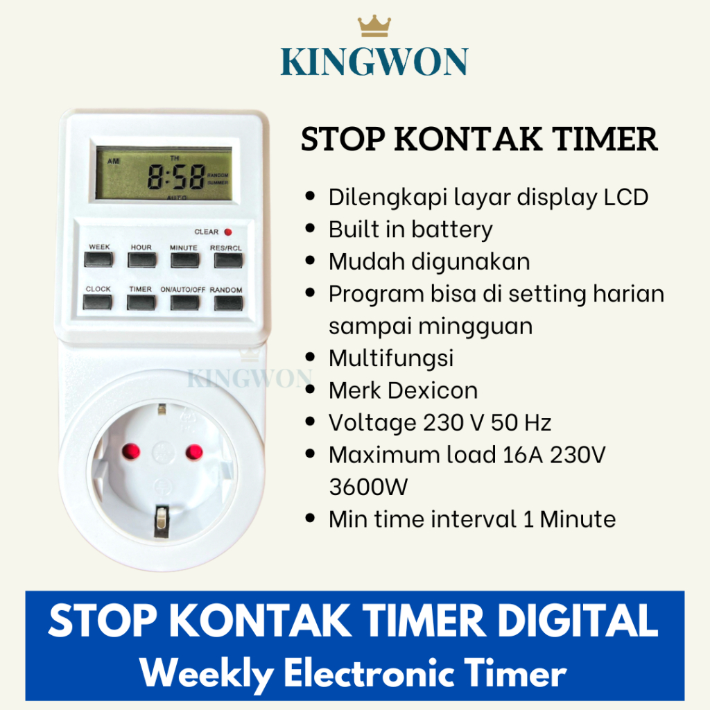 STOP KONTAK TIMER DIGITAL LISTRIK / COLOKAN STOPKONTAK DIGITAL PROGRAMMABLE DIGITAL TIMER WEEKLY SNI
