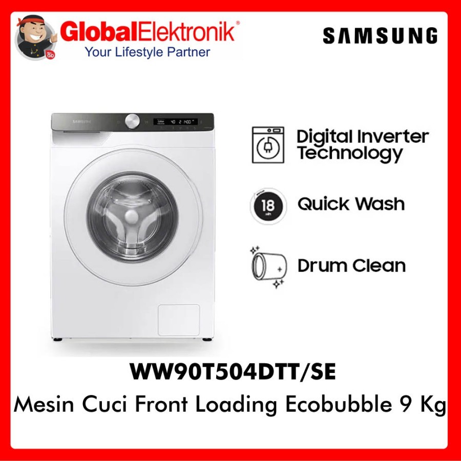 SAMSUNG MESIN CUCI BUKAAN DEPAN 9KG SAMSUNG WW90T504DTT/SE WASHING MACHINE FRONT LOADING 9KG MESIN C