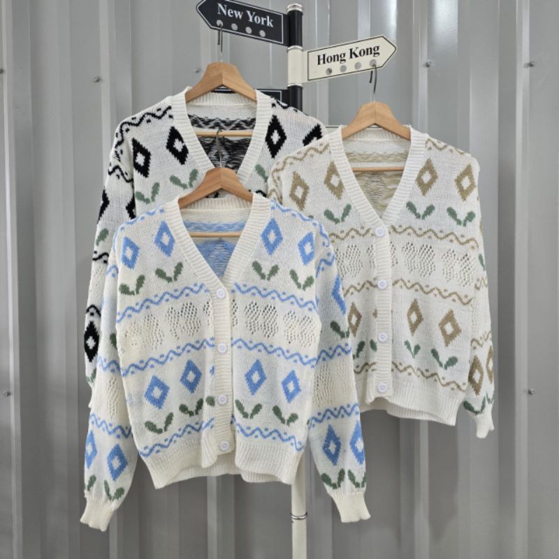 CARDIGAN RAJUT MOTIF / CARDIGAN KNIT / CARDIGAN SUMMER / SWEET DIAMON OUTHER / OUTHER RAJUT