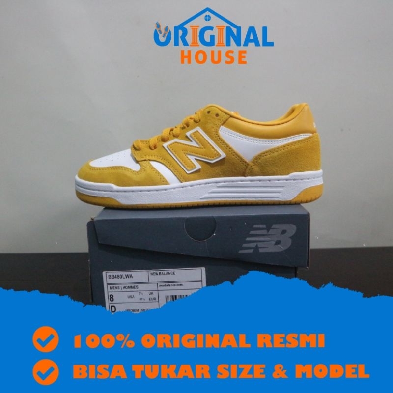 Sepatu Sneakers New Balance 480 University Gold BB480LWA Original RESMI BNIB