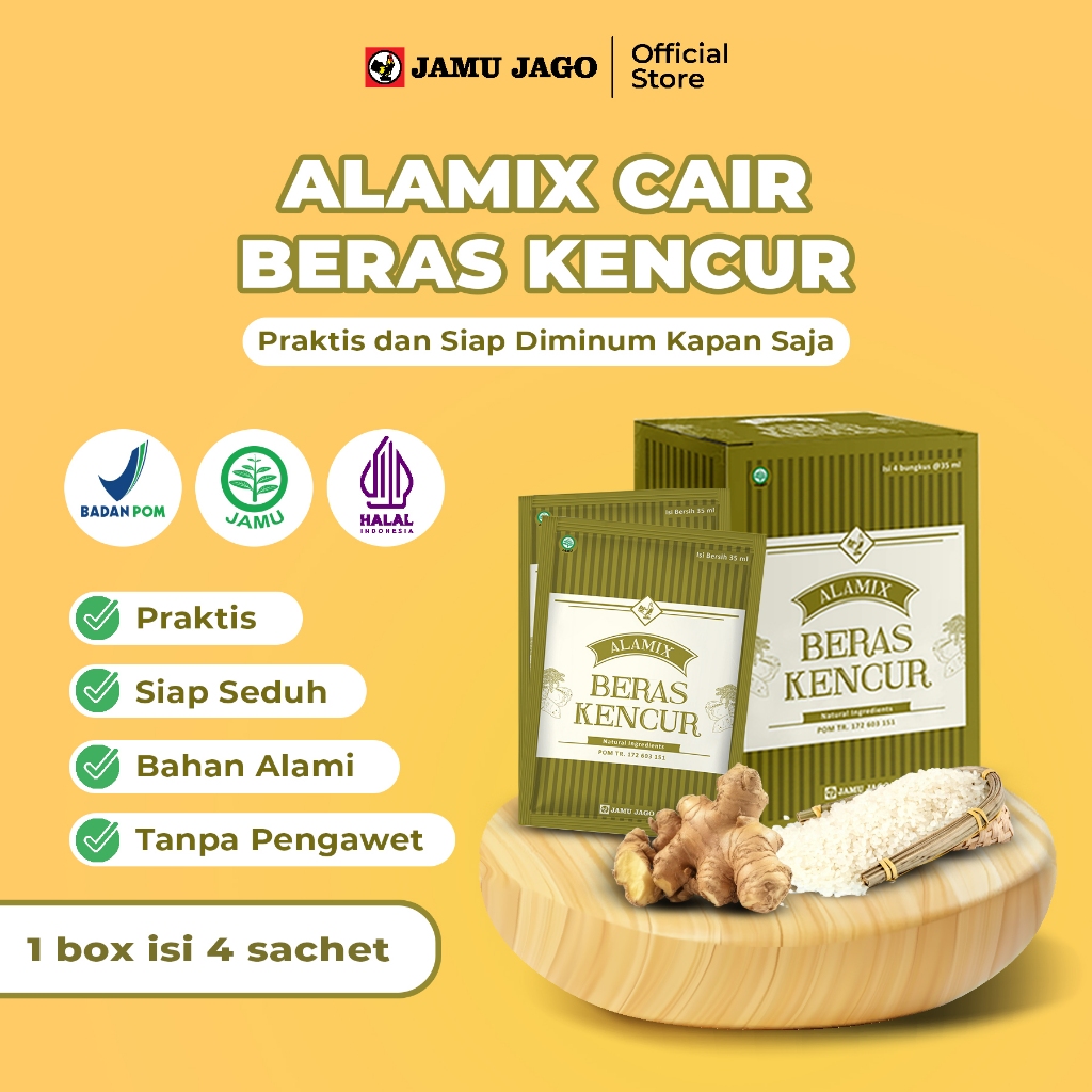 

Minuman Herbal Instan Alamix Beras Kencur Cair Siap Seduh